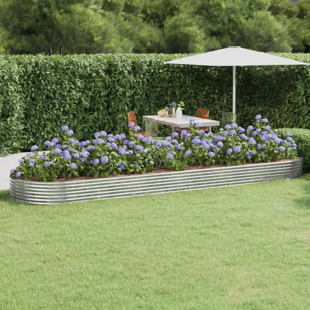 Lit surélevé de jardin Acier galvanisé Argenté vidaXL 319047