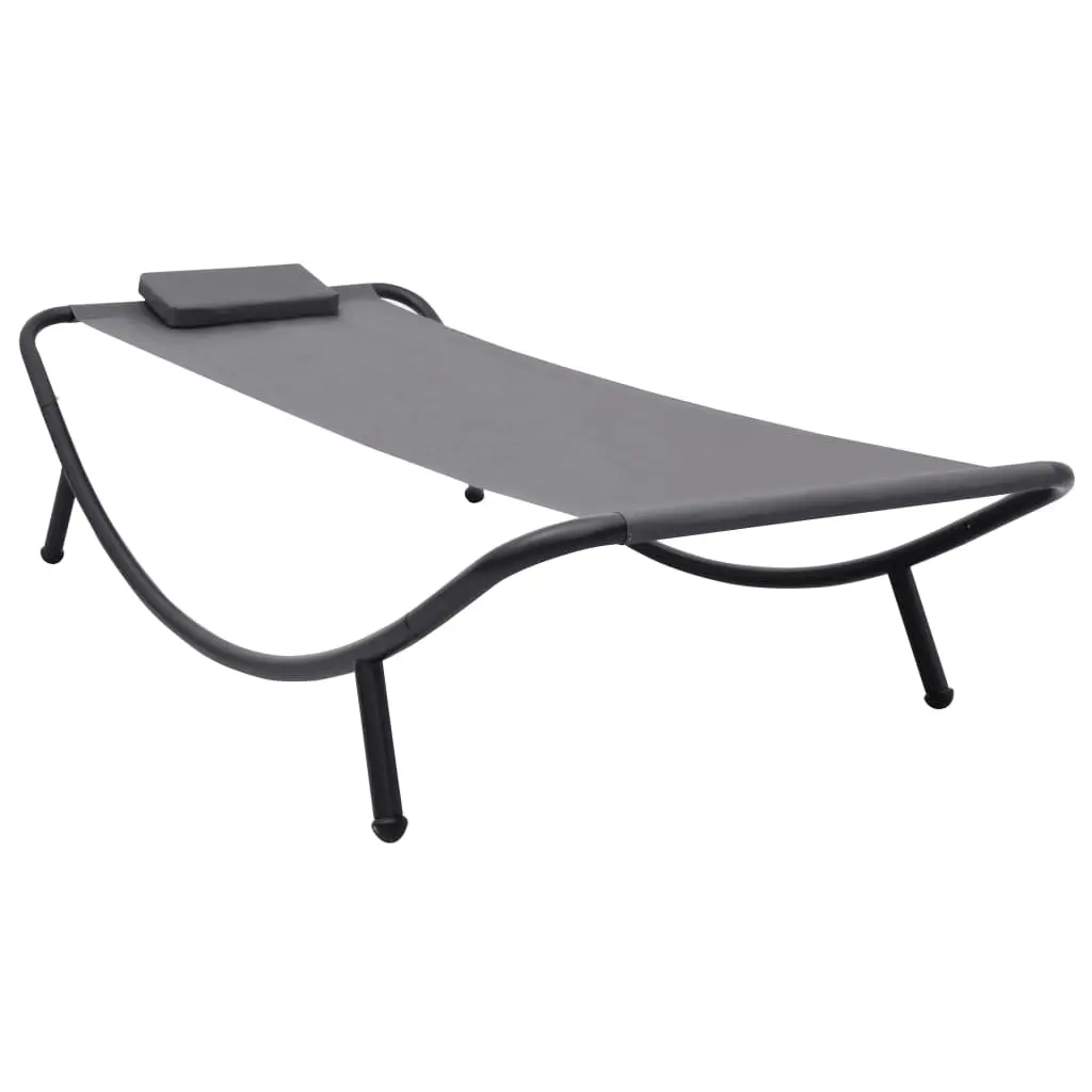 Lit de jardin Gris 200×90 cm Acier vidaXL 48082