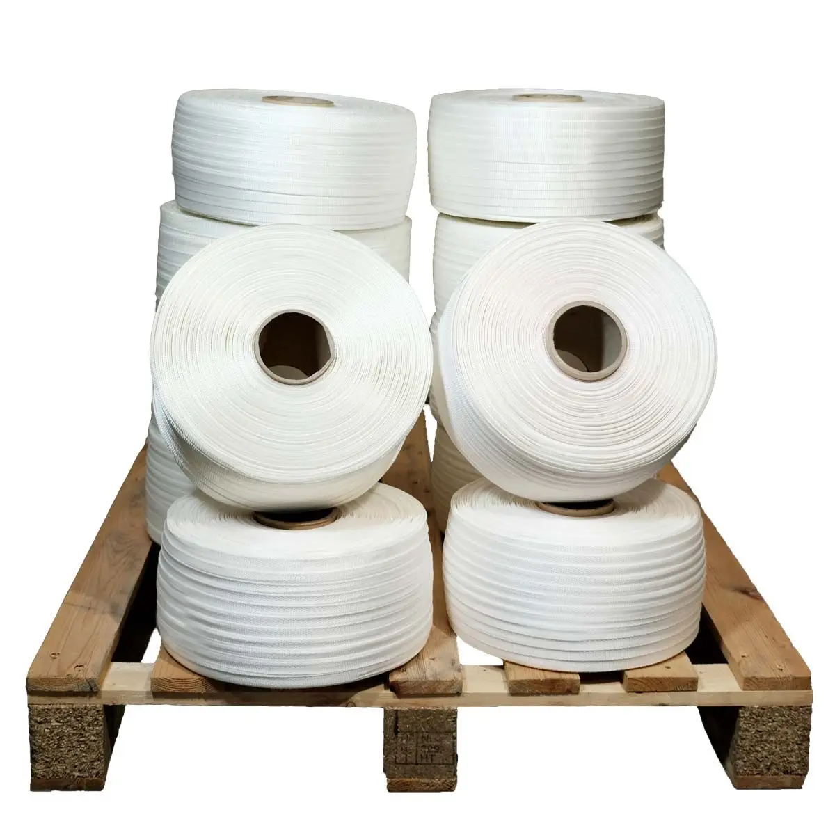Lot de 12 Feuillards de cerclage tressés LFT2 16 mm x 850 m dont 2 OFFERTS – Feuillard Haute Résistance 450kg TECPLAST