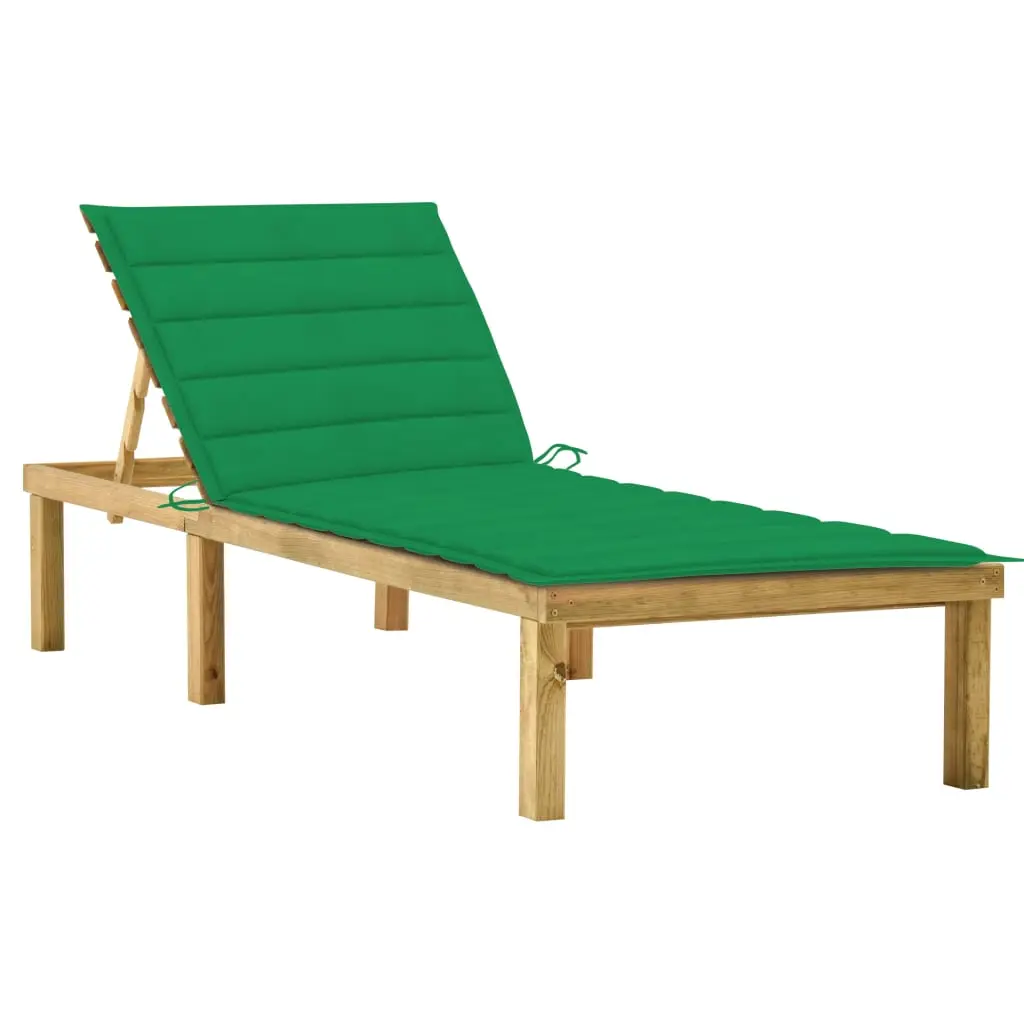 Lit Détente Jardin Pin Autoclave Matelas Vert Naturel – ComfortXL Outdoor Living
