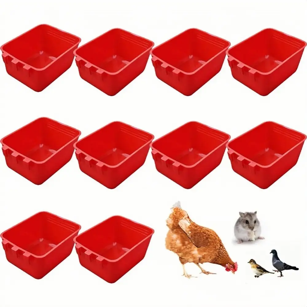 Lot de 10 bols d’alimentation et abreuvoirs pour cage d’oiseaux DtopbuyAge