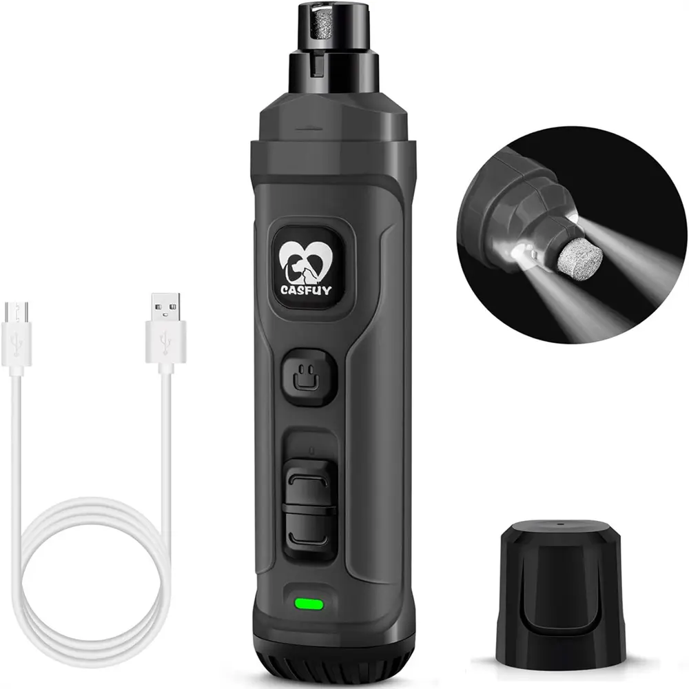 Lime à ongles électrique à LED noire pour chien MCBOSON