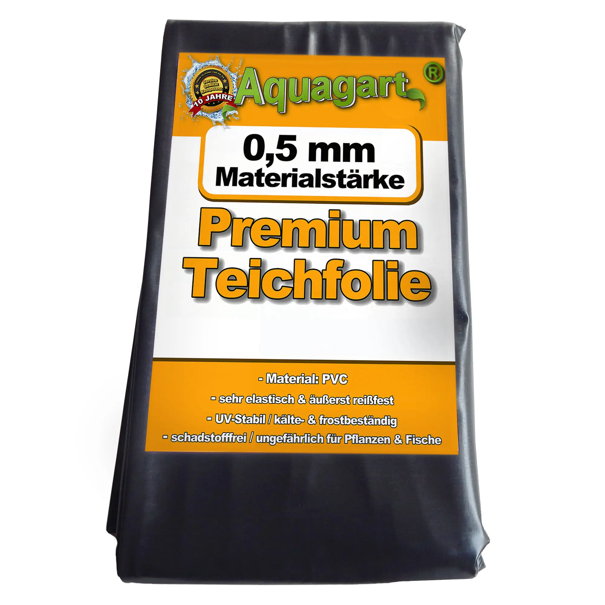 Liner de bassin en PVC 1 m x 4 m 0,5 mm noir, bâche pour le bassin de jardin