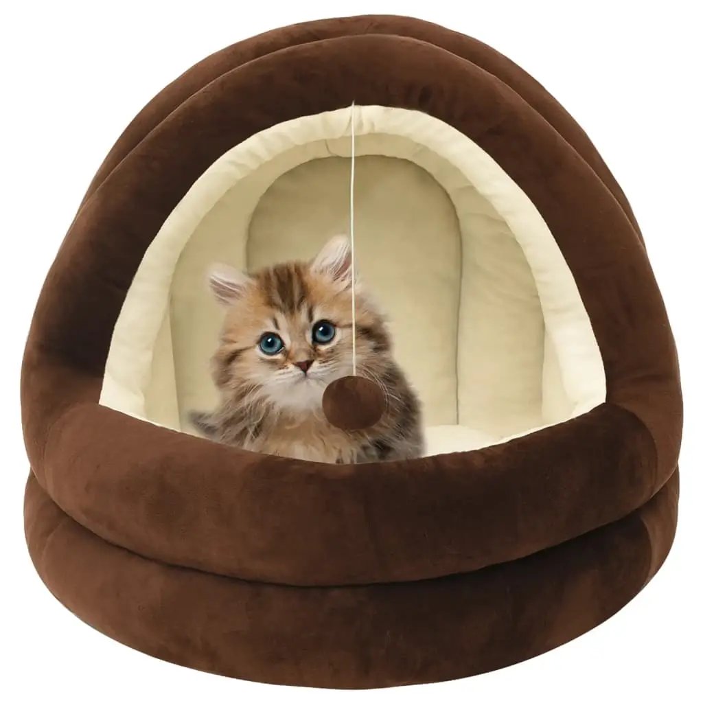 Lit pour chat 40x40x35 cm Marron et crème vidaXL 171399