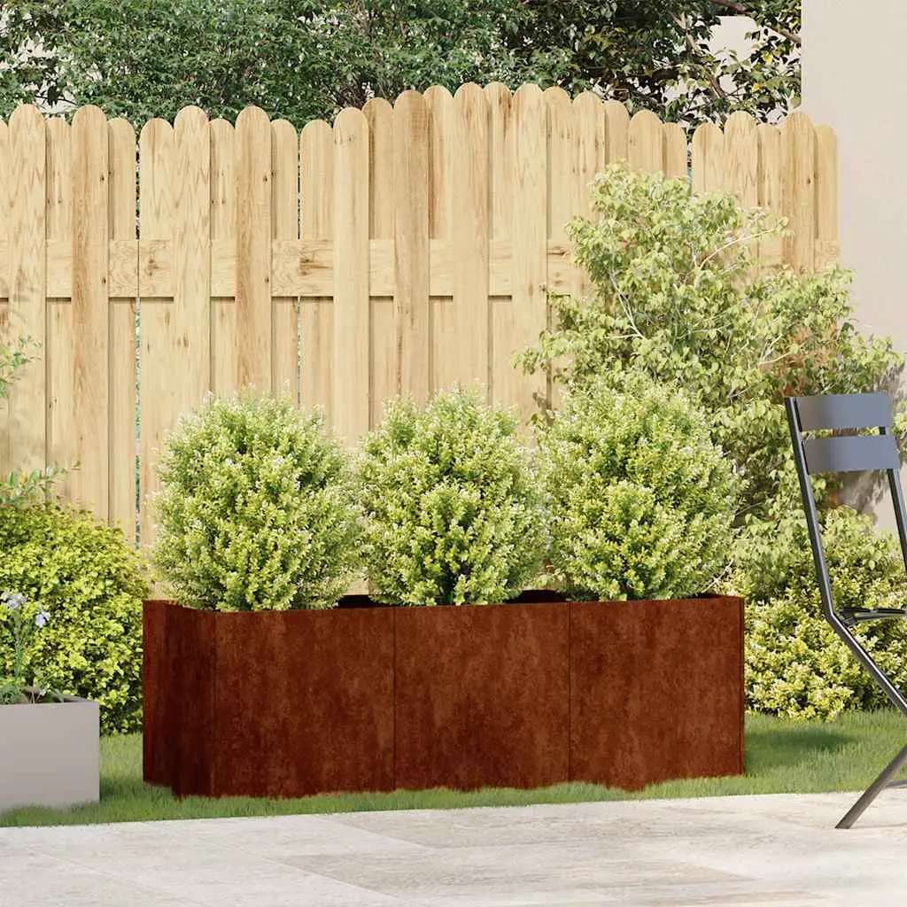 Jardinière rouillé 120x40x40 cm acier inoxydable vidaXL 860681