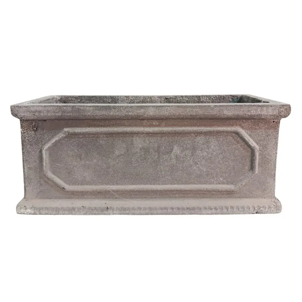 Jardinière rectangle pour extérieur pot fleurs résine fibrée L.36,5 x l.15 x Ht.15 cm Chemin de campagne