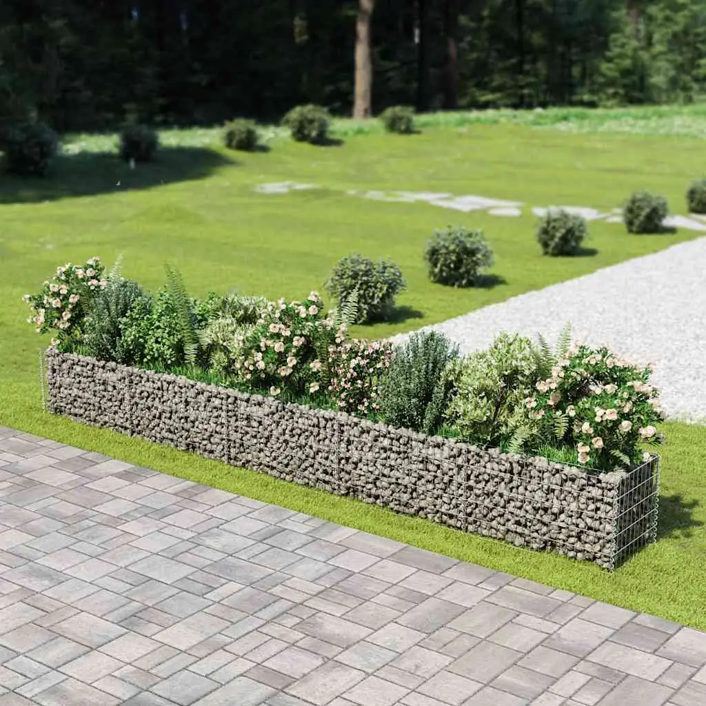 Lit surélevé à gabion Acier galvanisé 450x50x50 cm vidaXL 143565