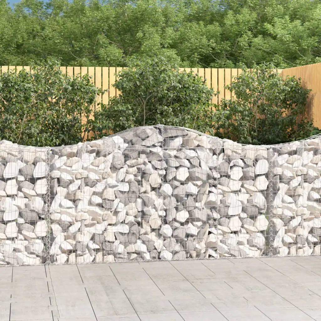 Lot 8 Paniers Gabion Arqués Acier Galvanisé Mur Jardin 200x30x100/120cm – ComfortXL Outdoor Living