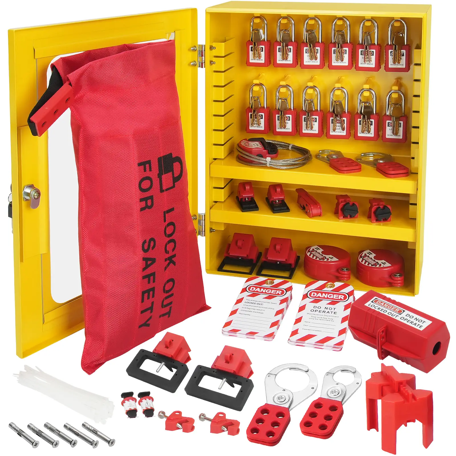VEVOR Kit étiquetage verrouillage électrique, 59 pièces. Sécurité, cadenas, étiquette.