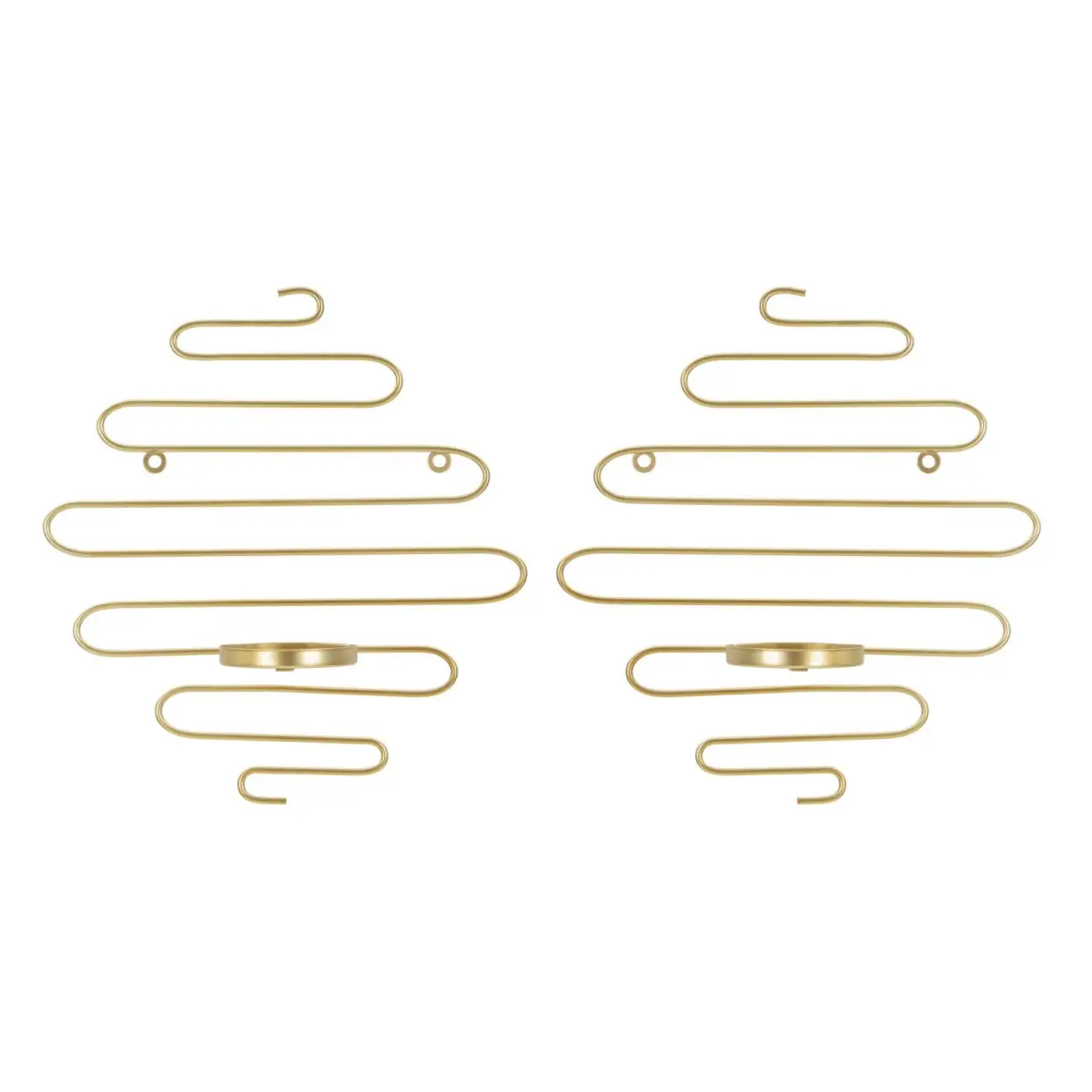 Lot de 2 Bougeoirs Muraux en Métal «Alid» 34cm Or