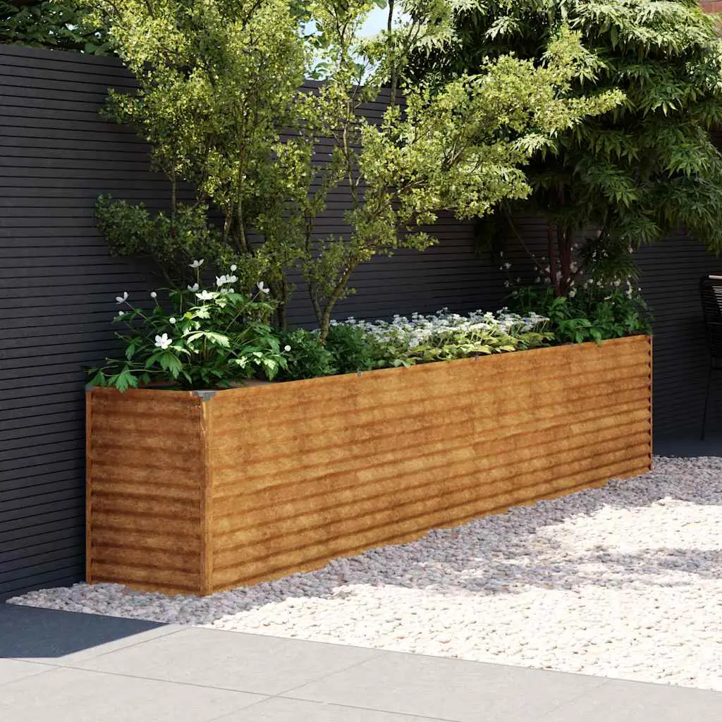 Jardinière surélevée Acier Corten pour potager jardin Rouillé 385x50x69 cm – ComfortXL Outdoor Living