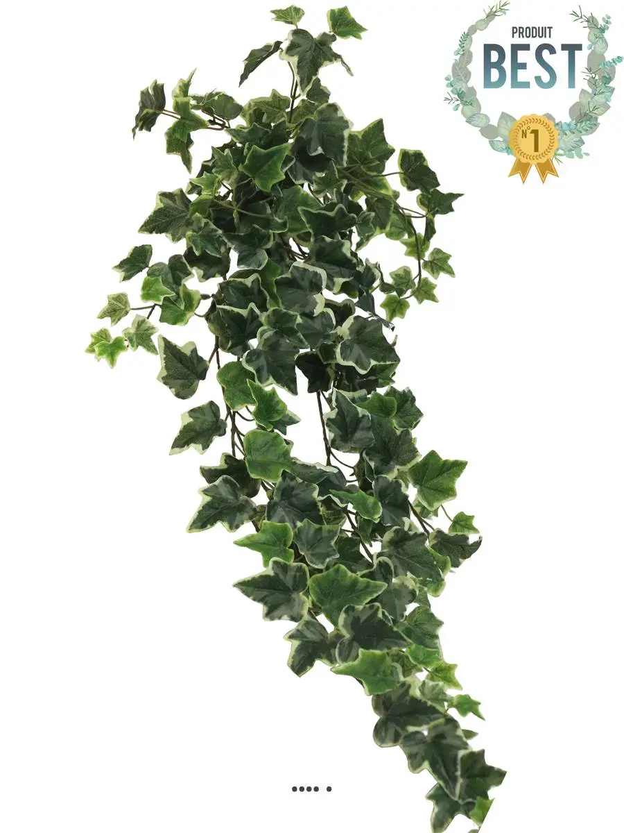Lierre factice en chute 203 feuilles L86cm de qualité Blanc-vert -BEST – couleur: Blanc-vert