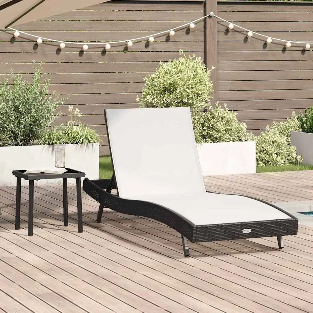 Lit de Soleil et Table Basse Polyrotin Design Noir Blanc – ComfortXL Outdoor Living