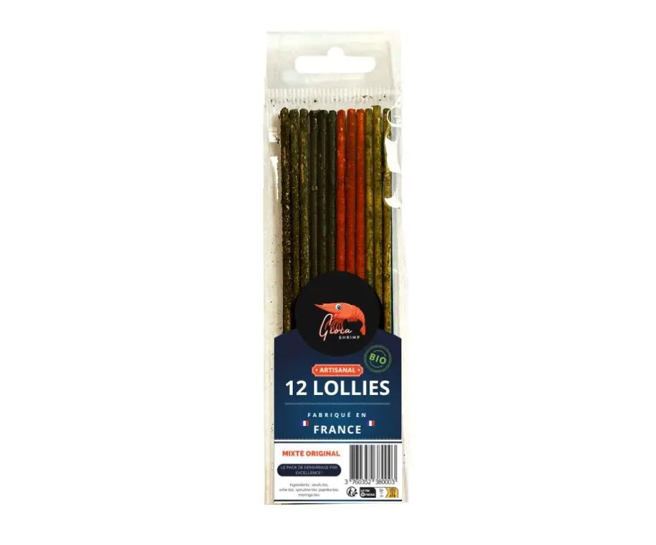 Lot de 12 Lollies Mixtes Original pour crevettes d’aquarium/Alimentation pour crevette d’aquarium
