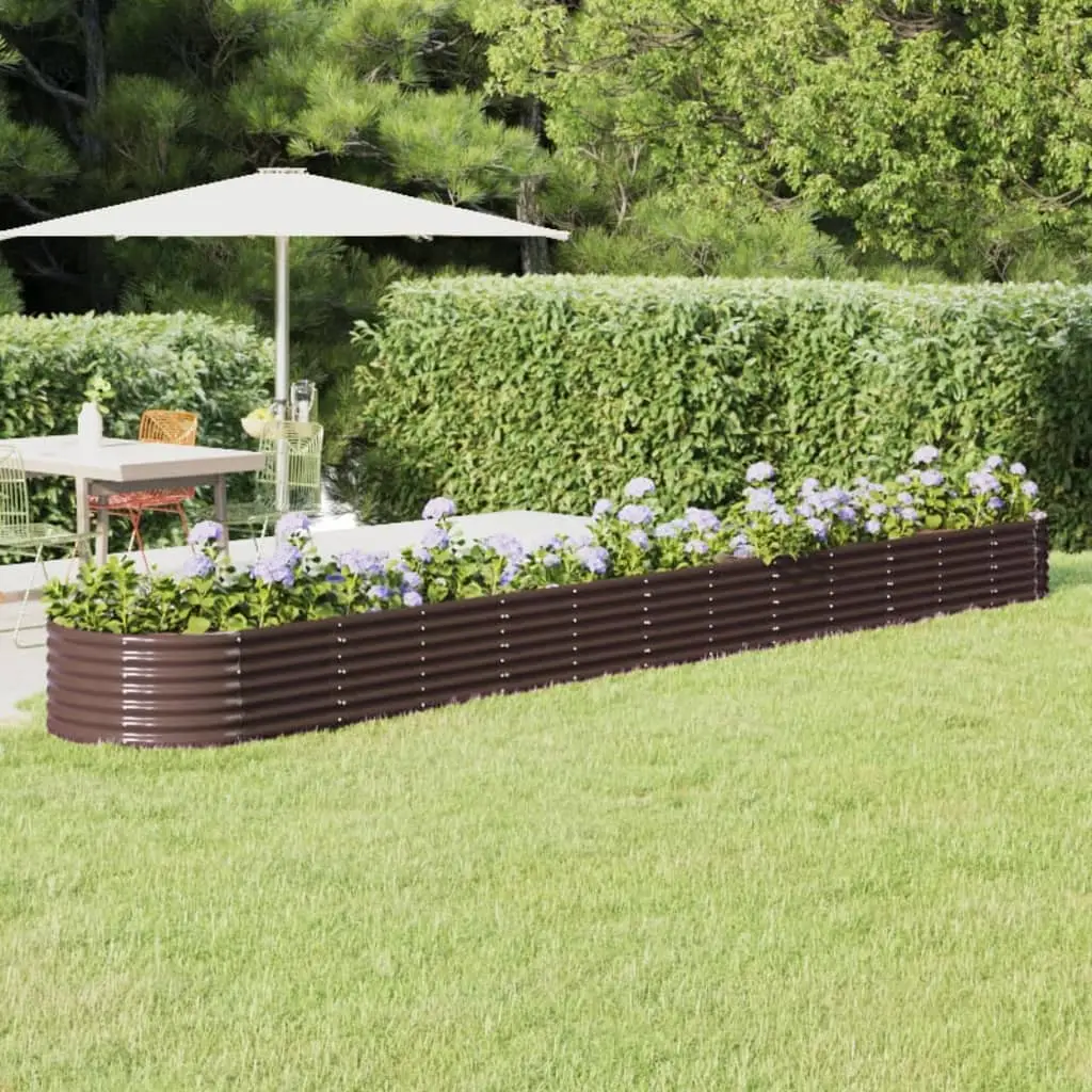 Lit surélevé de jardin Acier galvanisé marron vidaXL 318940