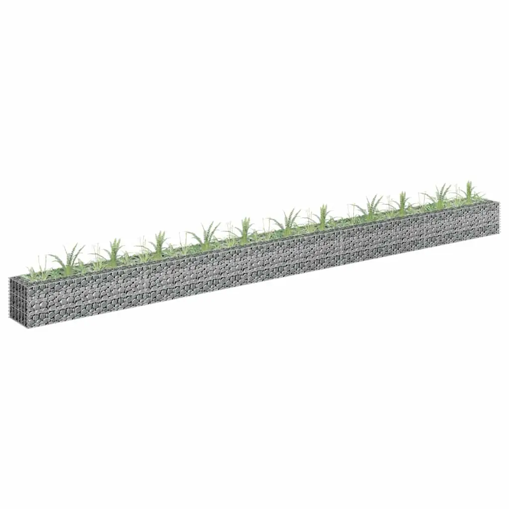 Lit surélevé à gabion Acier galvanisé 450x30x30 cm vidaXL 145645