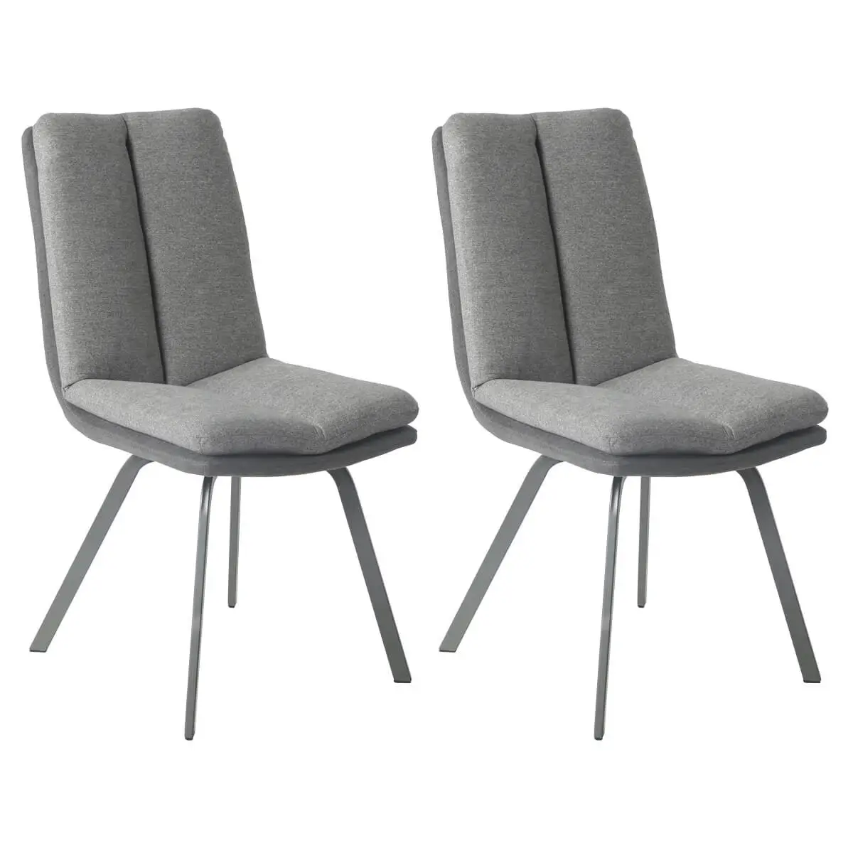 Lot de 2 Chaises Bi-Ton Grises avec Sur-Coussin – CALLOM