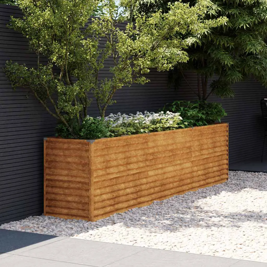 Jardinière surélevée Acier Corten pour potager jardin Rouillé 291x50x69 cm – ComfortXL Outdoor Living