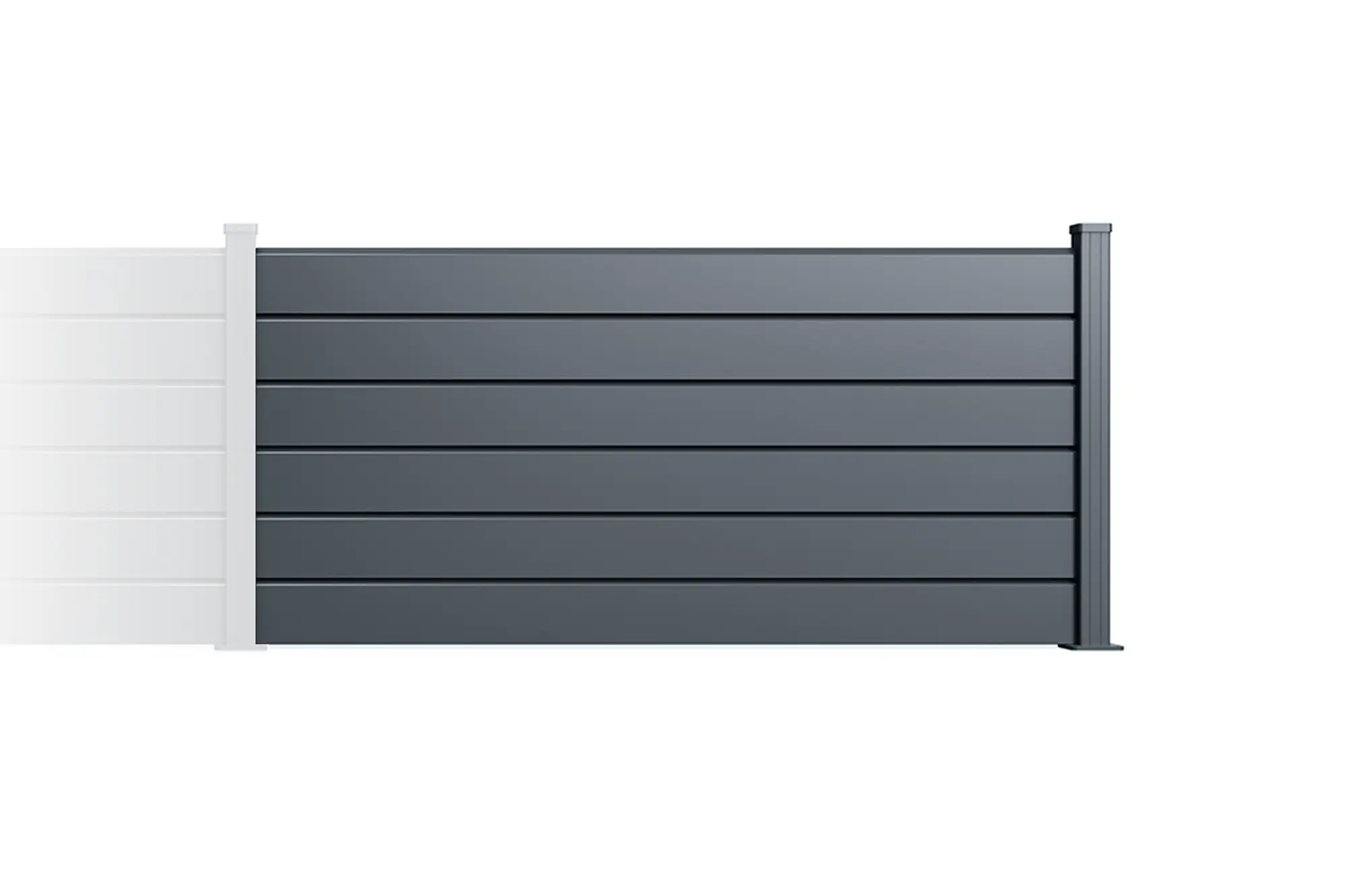 Casanoov Kit extension clôture 2m VANO H.90 cm aluminium gris