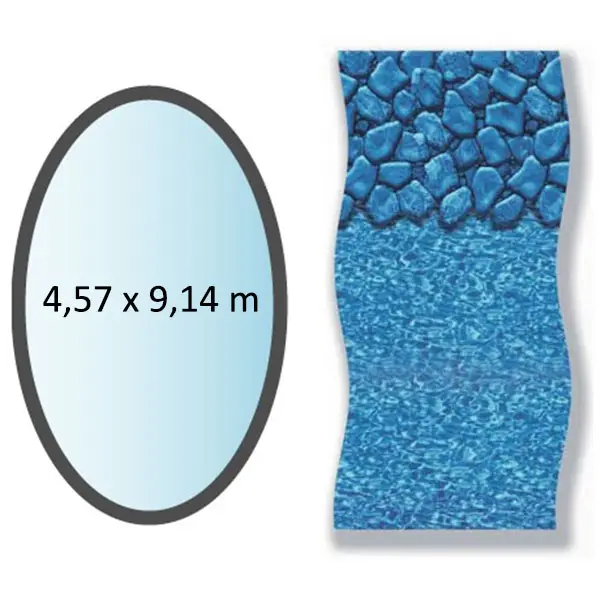 Liner boulder forme ovale 4,57×9,14m pour piscine hors sol LI1530SBO Swimline