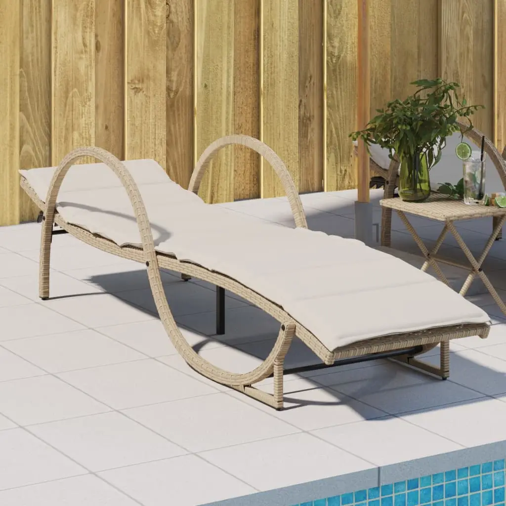Lit de jardin Polyrotin Accoudoirs Détente Beige 60×199 cm – ComfortXL Outdoor Living