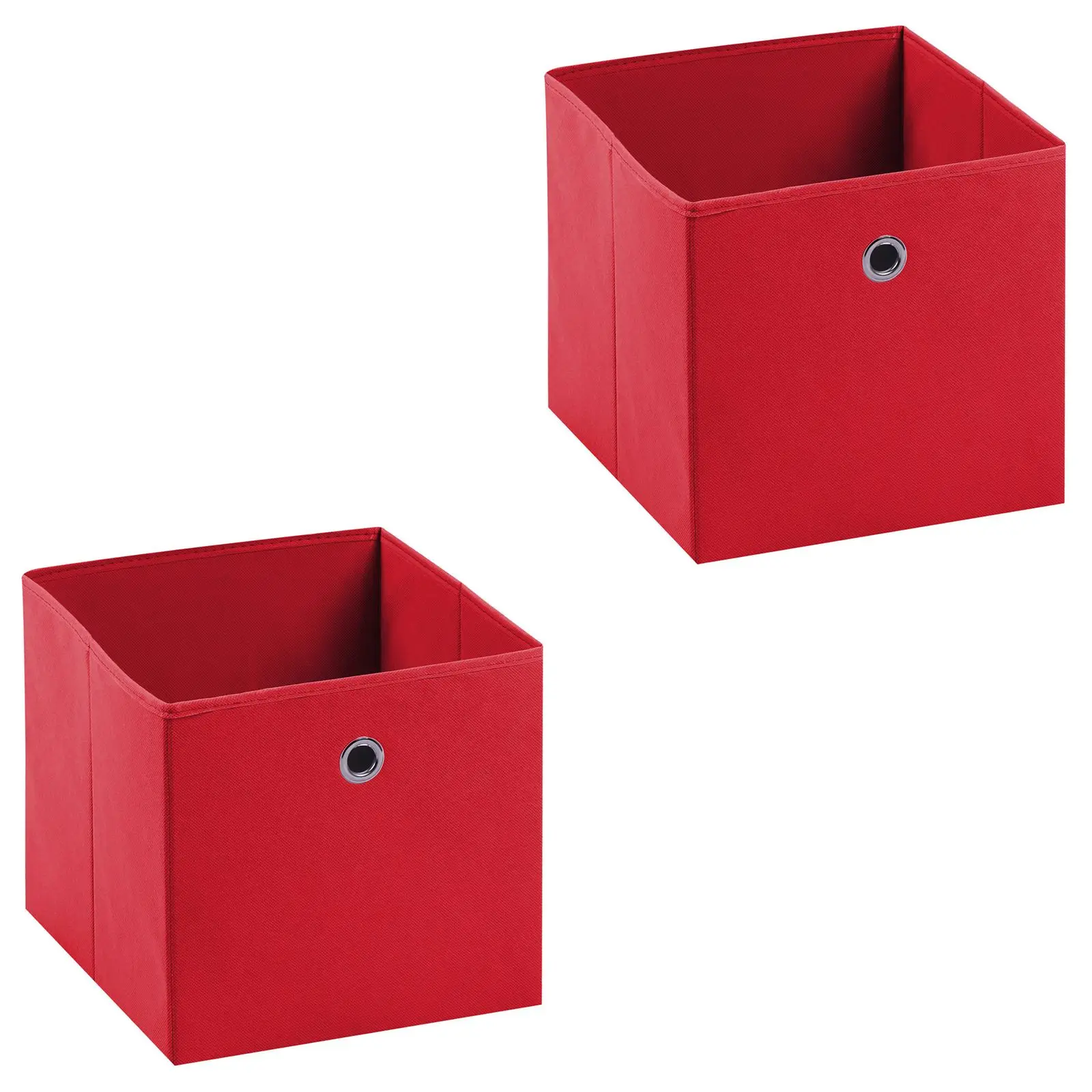 Lot de 2 boîtes de rangement ELA, en tissu rouge