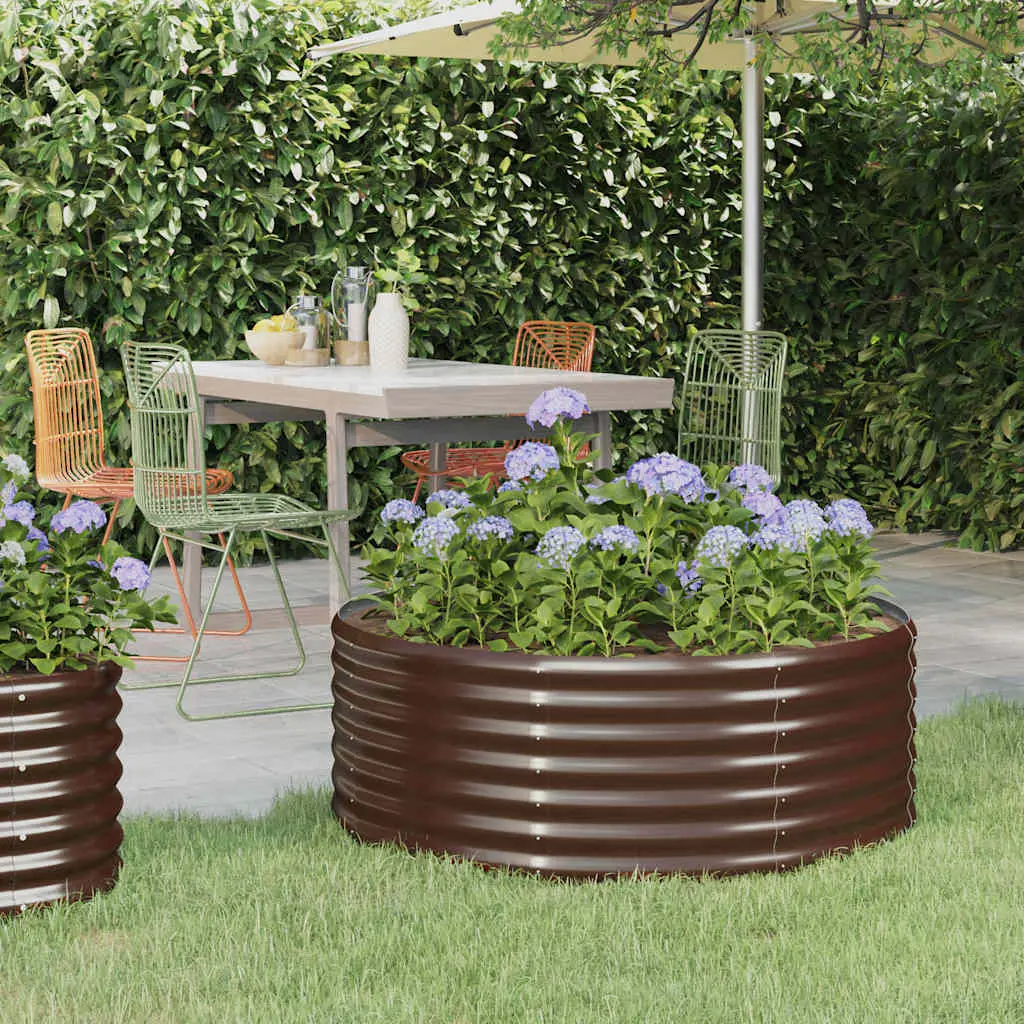 Lit surélevé de jardin Acier galvanisé marron vidaXL 318985
