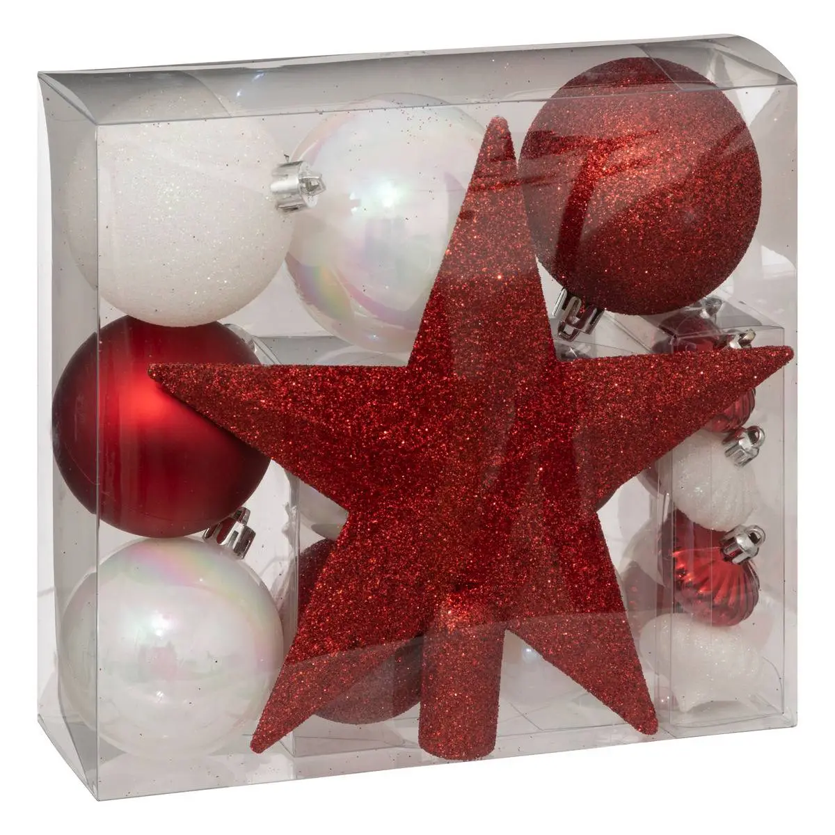 Kit de sapin «Colorama de Noël» 18 pièces rouge/blanc ATMOSPHERA CREATEUR D’INTERIEUR