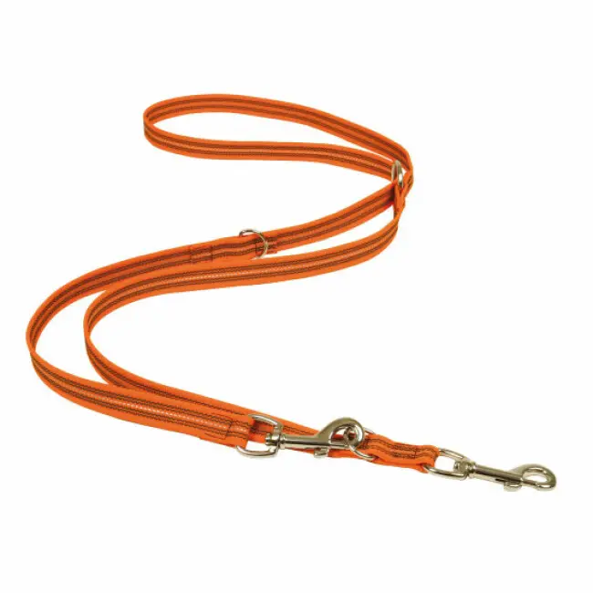 Laisse réfléchissante souple multipositions 2 mètres – Coloris Orange