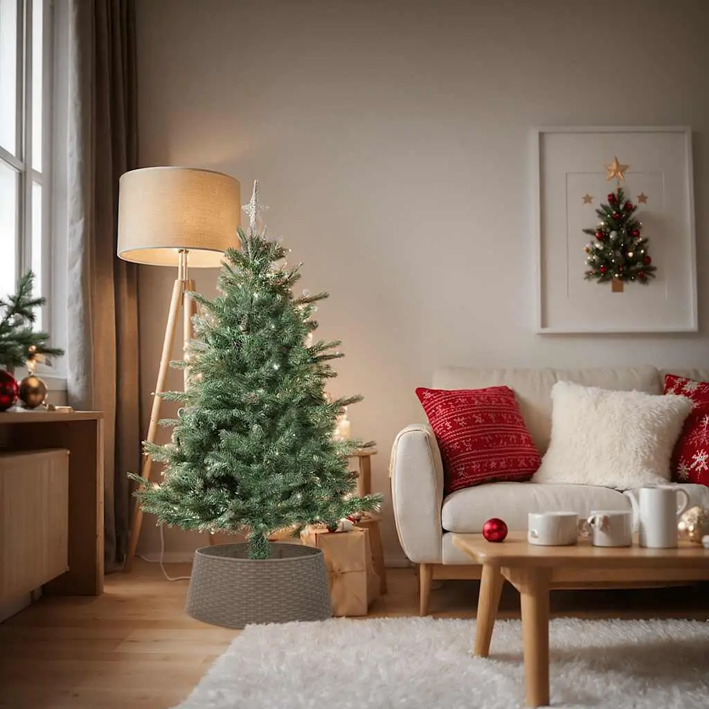 Jupe de sapin de Noël marron Ø65×23 cm plastique vidaXL 4019955