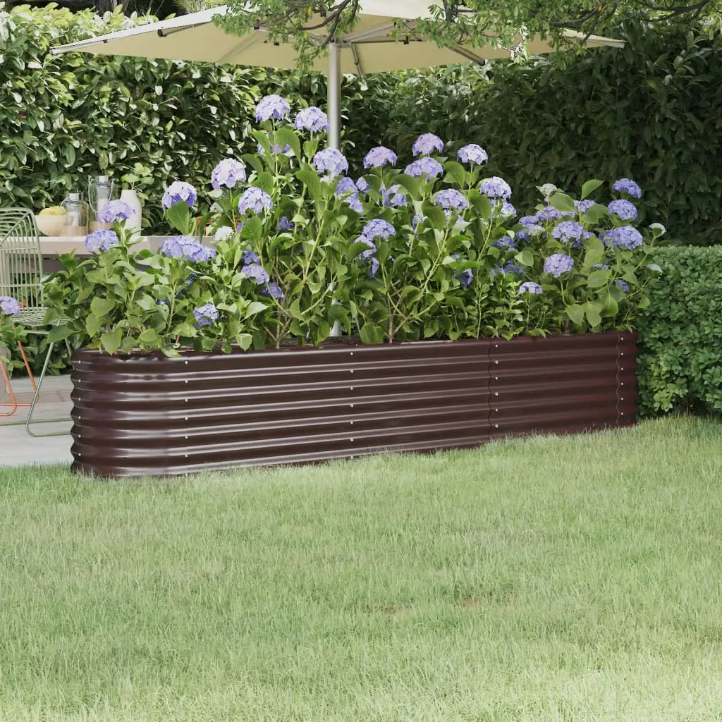 Lit surélevé de jardin Acier galvanisé marron vidaXL 318875