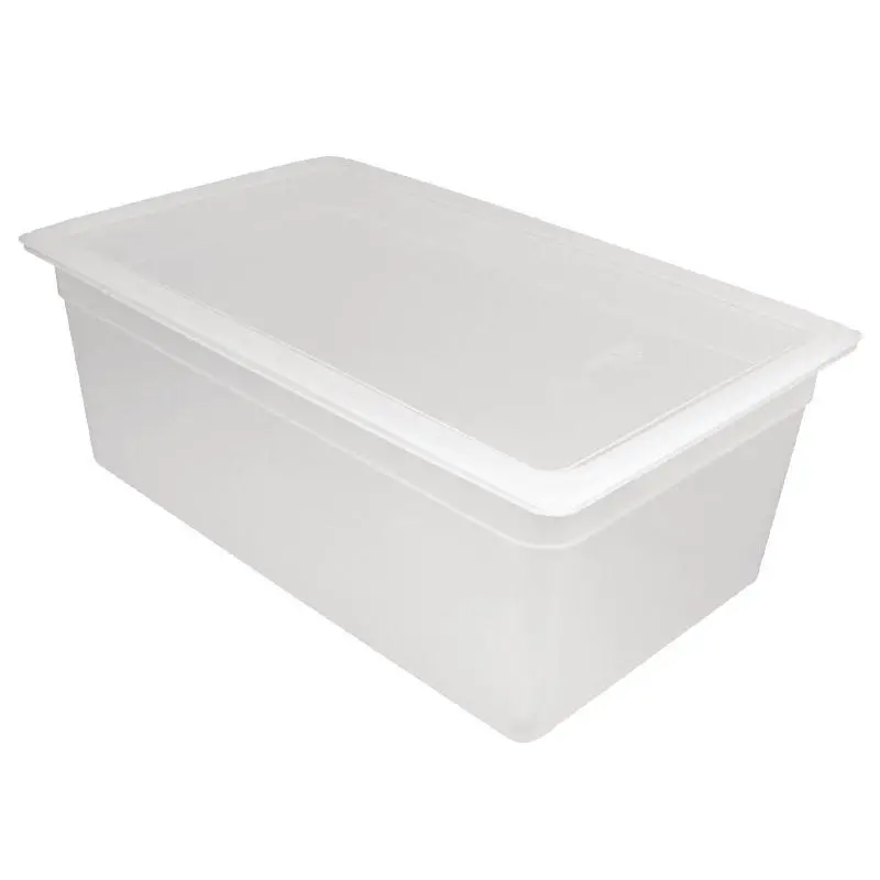 Lot de 2 bacs en polypropylène avec couvercle GN 1/1 – Vogue 200 mm