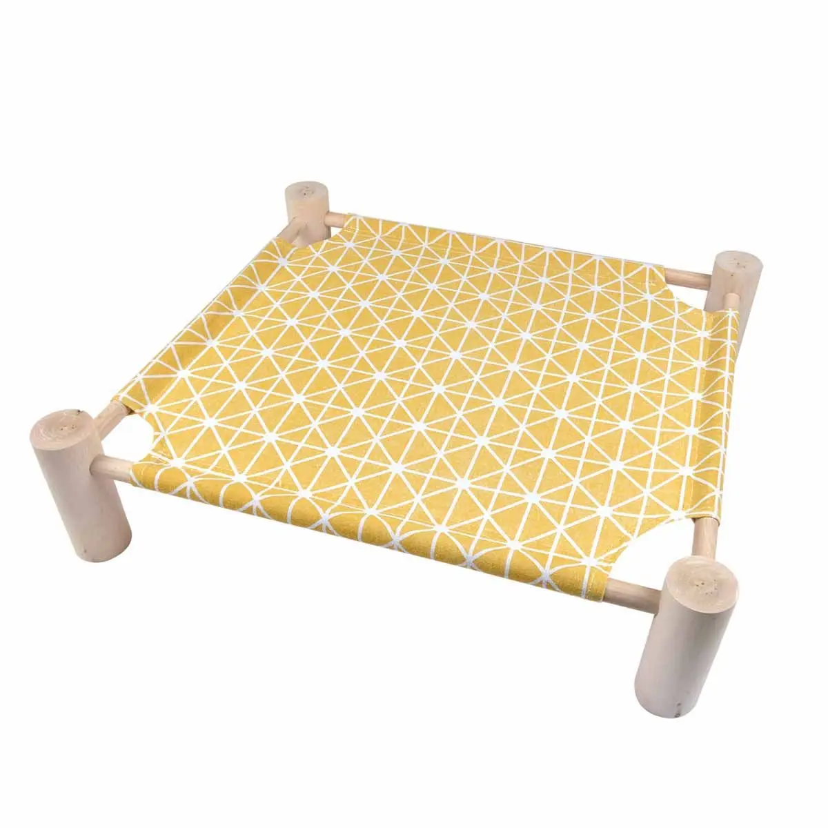 Lit Hamac pour Chat en Bois «Boho» 53cm Moutarde